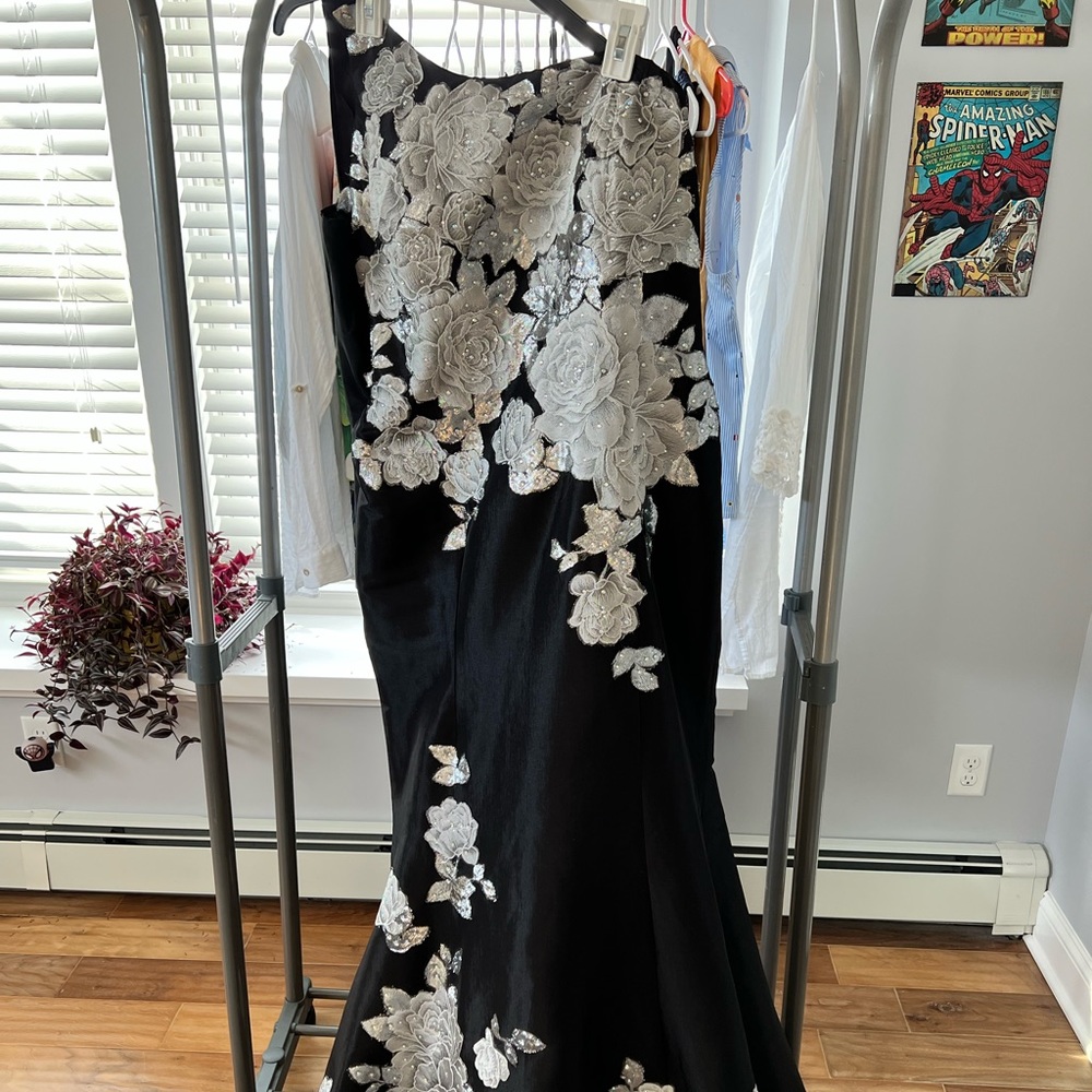Black Jovani one shoulder MOB Gown